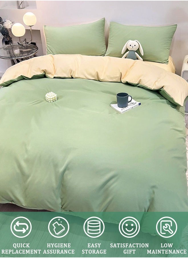 Generic - High-Efficiency Hotel Special | Non-Detachable Four-Piece Set with Color Block Design | Includes Pillow, Duvet, Duvet Insert, and Bed Sheet (200×230cm) - Image 1