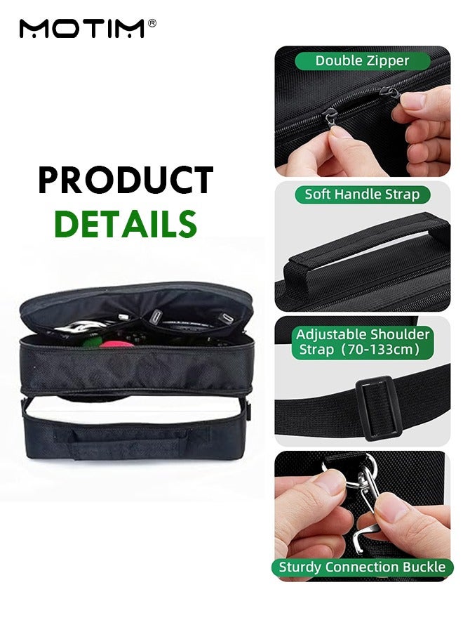 Motim For X Box Series S Travel Bag Carry Case Storage for X-Box Series S Console Carrying Bag Protective Handbag Waterproof Shockproof Adjustable Handle Bag for Headset Gaming Accessories Black - Image 4