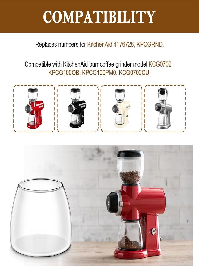 Magluv 7 oz Glass Coffee Grinder Jar Carafe Replacement for KitchenAid KCG0702/KPCG100OB/KPCG100PMO/KCG0702CU, Replaces 4176728,KPCGRND - Image 2