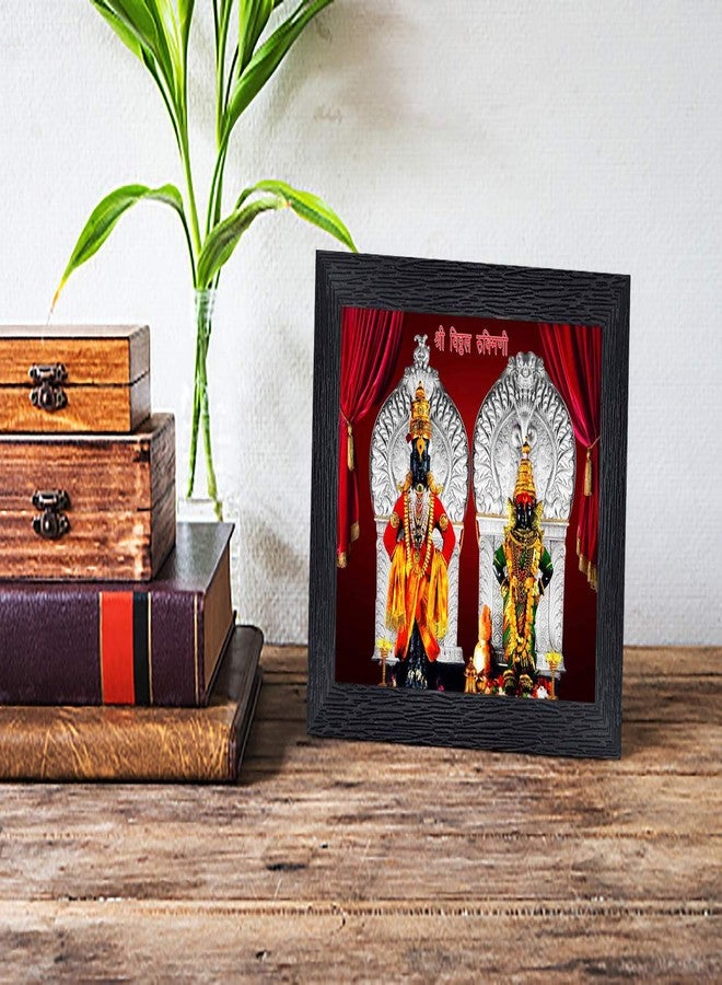 pnf Shri Vitthal Rukmini Religious Wood Photo Frames with Acrylic Sheet (Glass) for Worship/Pooja(photoframe,Multicolour,8x6inch)-20435 - Image 2