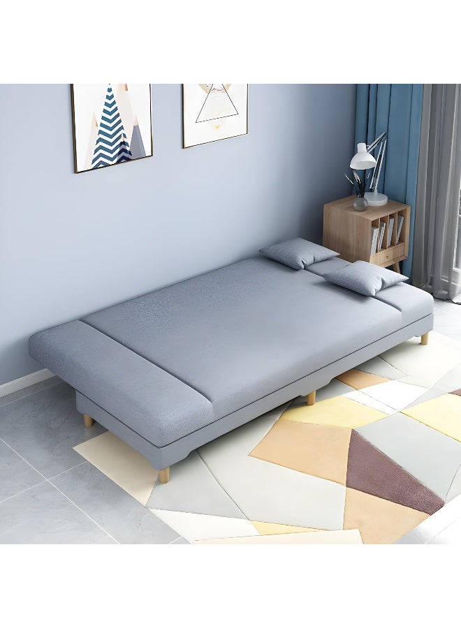 Comfynest Modern Cotton And Linen Solid Color Sofa With Foam Seat And Pillows Included 200X45X80 Cm Mint Green - Image 2