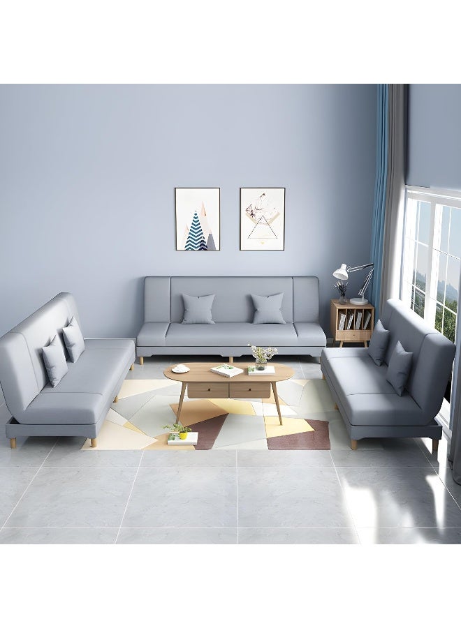 Comfynest Modern Cotton And Linen Solid Color Sofa With Foam Seat And Pillows Included 200X45X80 Cm Mint Green - Image 3