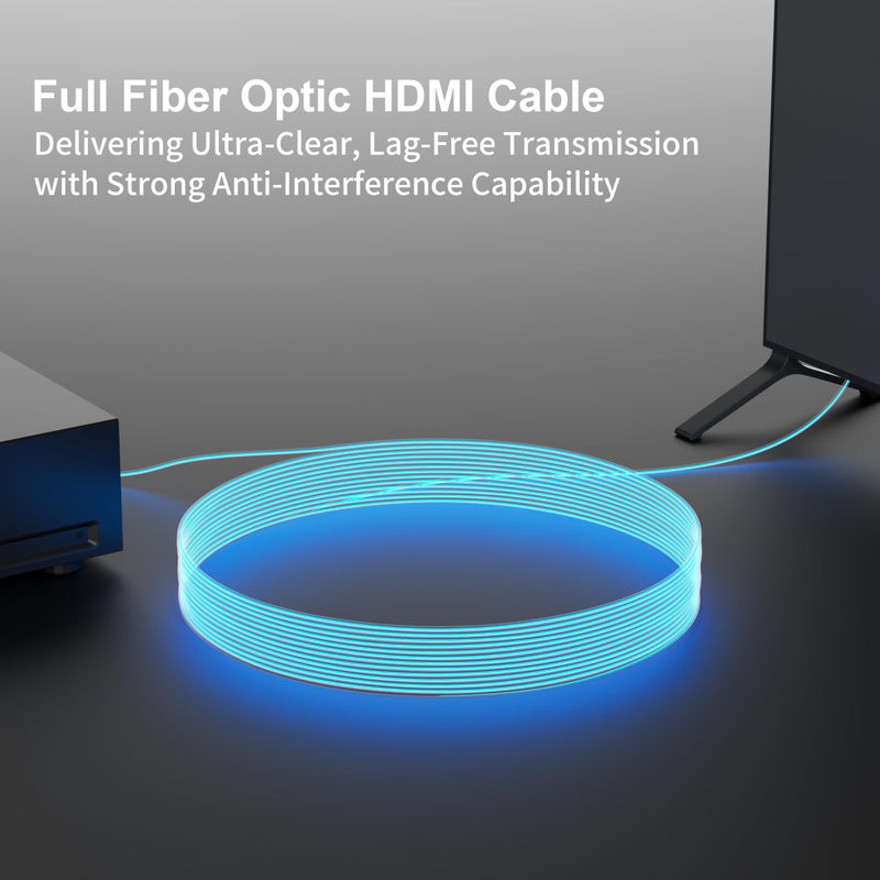 RUIPRO 8K Detachable Full Fiber Optic Armored HDMI 2.1 Cable 33FT, Ultra High Speed 48Gbps, Support 8K@60Hz 4K@120Hz, Dynamic HDR, eARC, Compatible with PS5/Xbox/Blu-ray/TV/Monitor/Projector - Image 5
