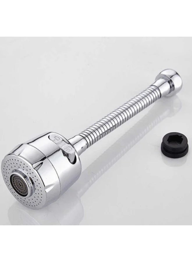 Colro Global 360° Flexible Kitchen Faucet Extension Aerator - 2-Mode Adjustable Turbo Spray Nozzle, Splash-Proof Universal Tap Extender with Stainless Steel Hose for Kitchen Sinks, Chrome - Image 1