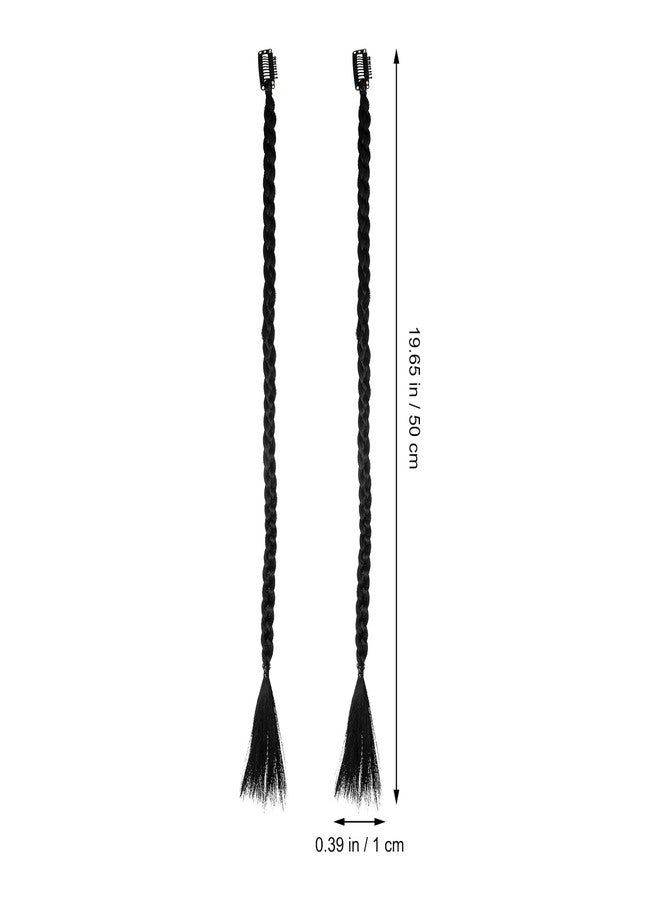 KALLORY 2pcs Braid Hair Extensions Clip in Braid Long Braiding Hair Extension f Straight Synthetic Hairpieces for Daily Use Party Styling - Image 2