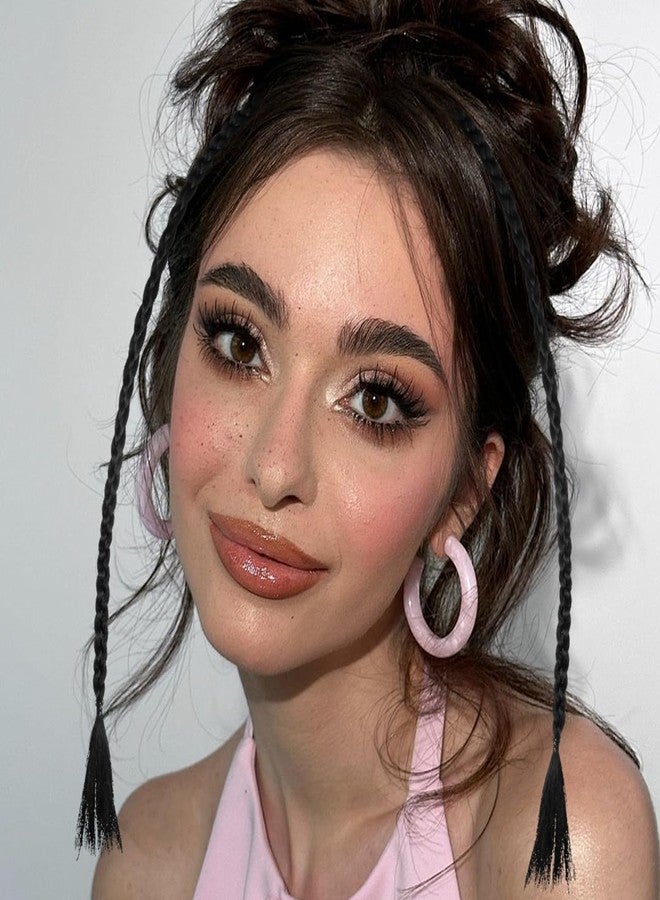 KALLORY 2pcs Braid Hair Extensions Clip in Braid Long Braiding Hair Extension f Straight Synthetic Hairpieces for Daily Use Party Styling - Image 4