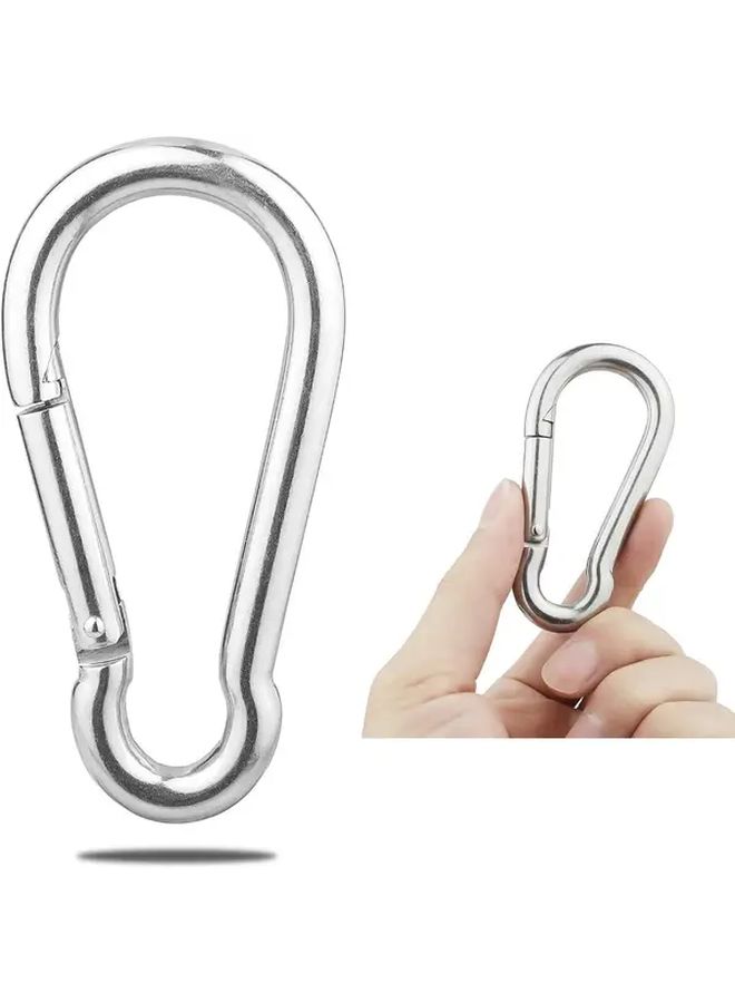 9Pcs 3.15 Inch Heavy Duty Stainless Steel Spring Snap Hooks Quick Connect Clips Secure Locking - Image 4