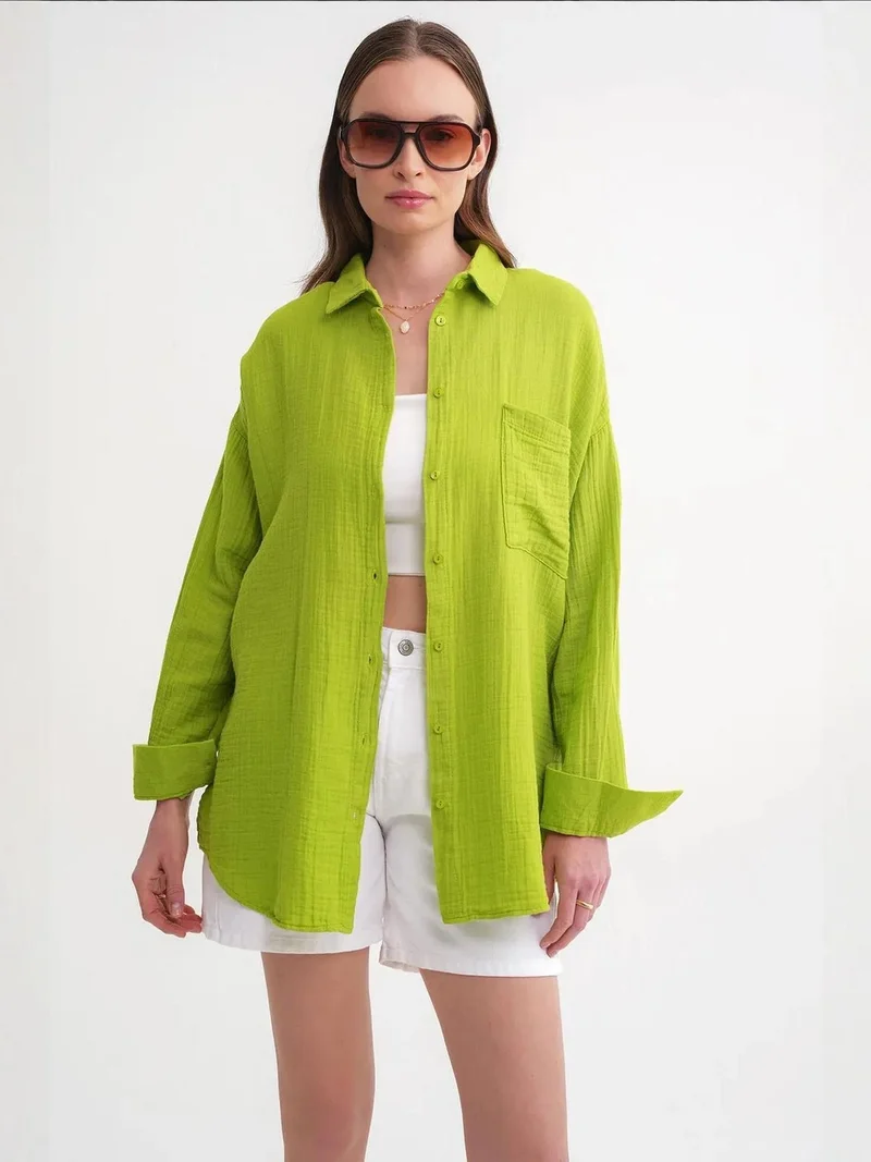 ميكسراي قميص ميكسراي واسع بجيوب