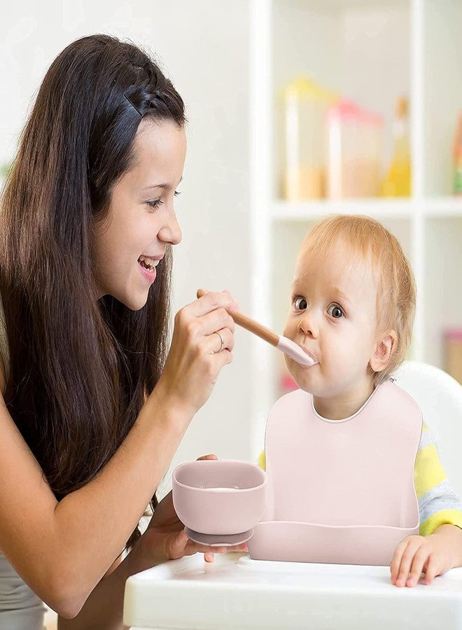 FICTIOUS 6-Piece Silicone Baby Feeding Set for Toddlers | Suction Bowl, Plate, Cup, Bib, Spoon & Fork | BPA-Free, Self-Feeding Weaning Kit | Multicolor, 6+ Months (Multicolor) - Image 5