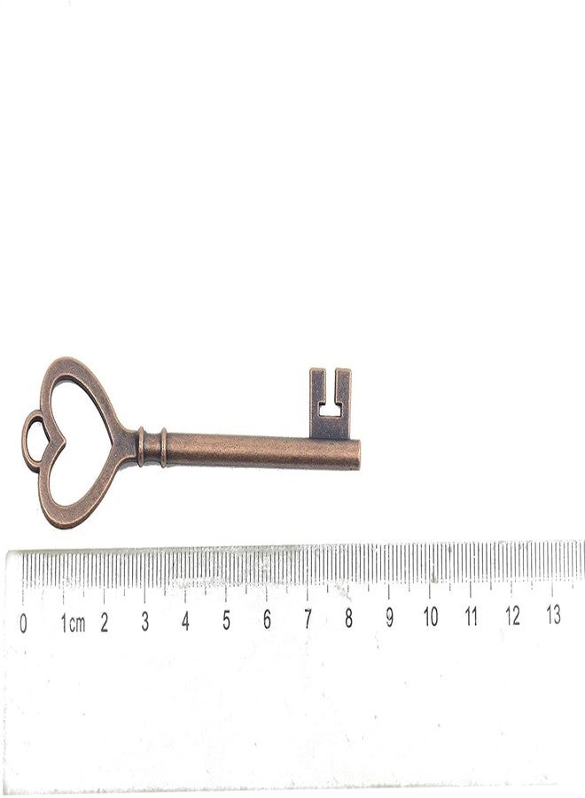 Makhry 30pcs Wedding Party Favor Heart Shape Retro Skeleton Keys Jewelry Making Charms Decorative Craft Keys(Copper 02) - Image 4