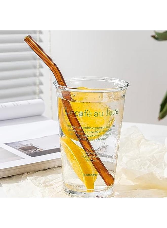 إي سي في في طقم شفاطات زجاجية ملونة 5 قطع 4 × ماصات 1 × فرشاة صحية وصديقة للبيئة مناسبة للشرب اليومي وعصير الخبز - Image 2