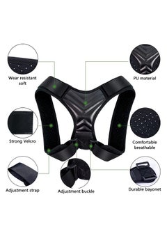 PLUSOX NEW Adjustable Posture Support Corrector Back Brace Belt, Women Men Adjustable Shoulder Brace Back Support Strap Belt L  - Image 2