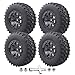 CrazyHobby PreGlued 110 RC Short Course Truck Wheels and Tires Combo 12mm Hex Compatible with Traxxas Slash 4X4 BL2S Losi Tenacity Redcat BlackoutSet of 4 - Image 2