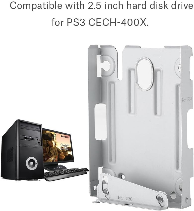 fosa 3 Super Slim Hard Drive Bracket, 2.5" Hard Disk Drive Mounting Kit Bracket for CECH-400X, HDD Hard Disk Drive Holder Adapter with Screws - Image 2