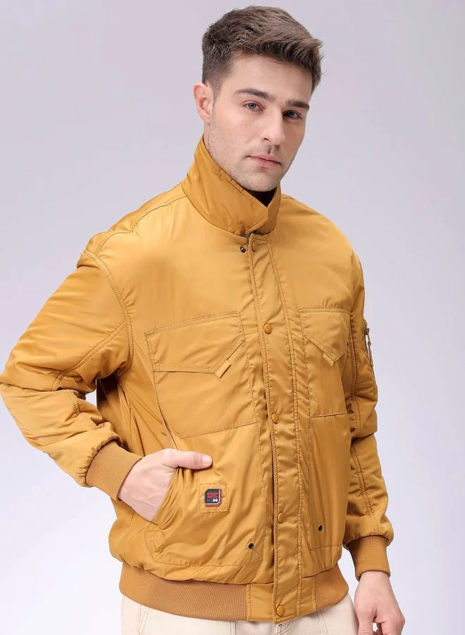 The Indian Garage Co Men Slim Fit Solid Puffer Jackets