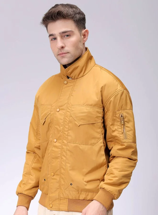 The Indian Garage Co Men Slim Fit Solid Puffer Jackets