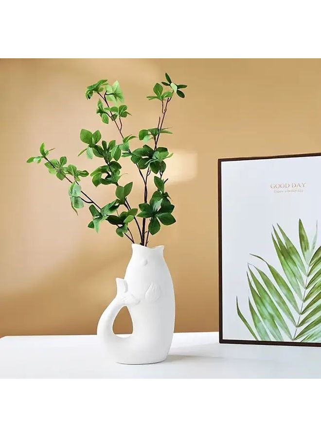 White Plastic Fish Shape Vase Nordic Decorative Storage Bottle - Image 5
