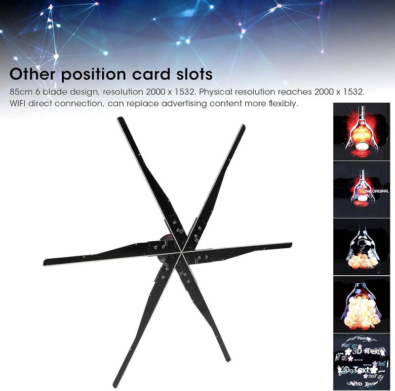 cheekyglo Hologram Projector, LED Holographic Projection 3D Hologram Fan with 85cm 6 Blades Support Hanging, 2000x1532 Resolution,576 LED Imaging,1532pcs LED Lamp,176° Viewing Angle, FIt for Exhibition/Shop/Bar - Image 4