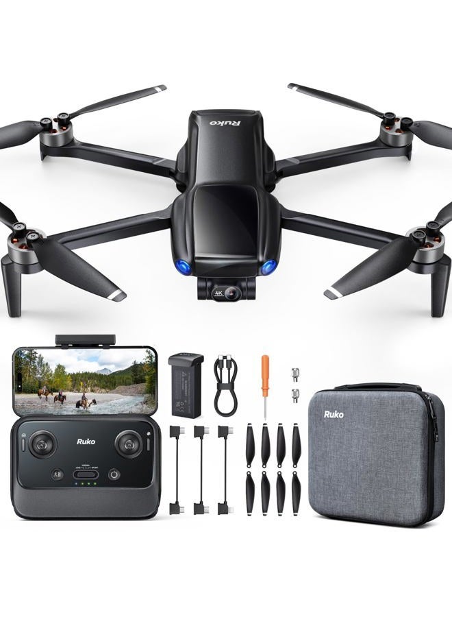 RUKO U11MINI 4K, Drones with Camera for Adults 4K Video 8K Photo, Under 249g, 3-Axis Gimbal EIS, 20000ft FPV Transmission, AI Takeoff/Landing, Auto Return, GPS with Beeper, Beginner (96-Min Flight) - Image 1