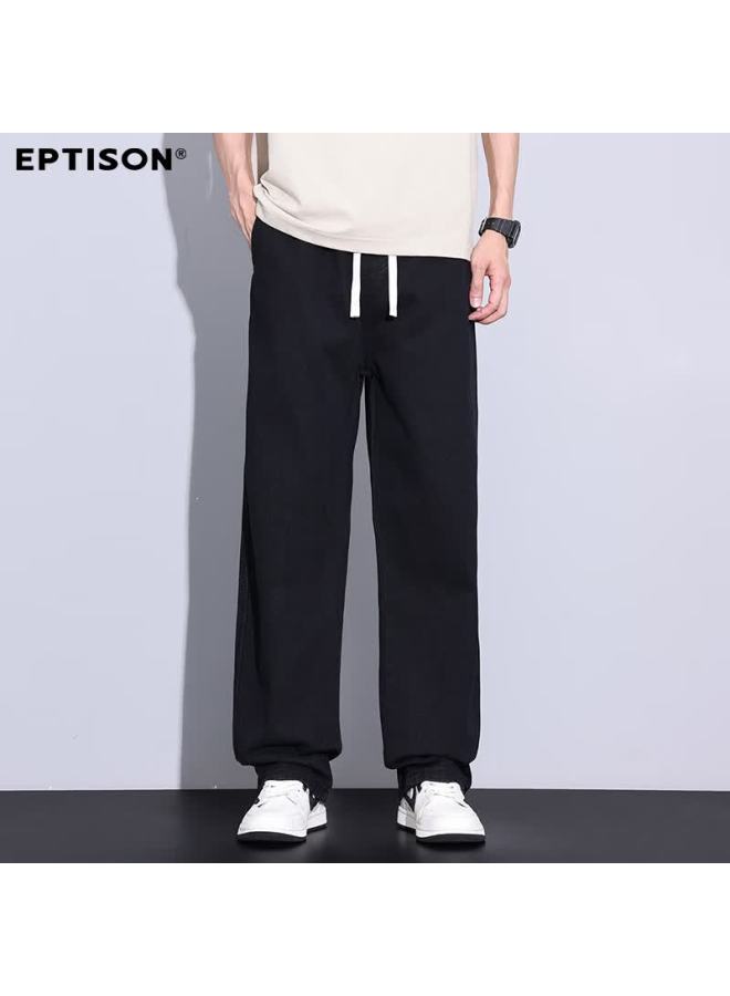 EPTISON Yipintiancheng High Street Wide-leg Jeans Men Autumn New Loose Straight-leg Pants Elastic Waist Drawstring Trousers Men - Image 2