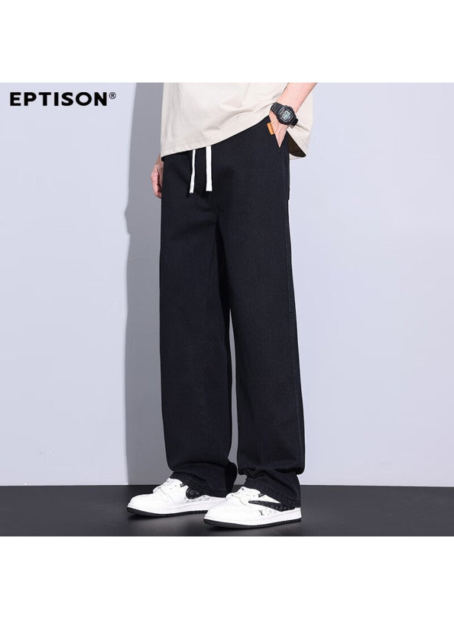 EPTISON Yipintiancheng High Street Wide-leg Jeans Men Autumn New Loose Straight-leg Pants Elastic Waist Drawstring Trousers Men - Image 1
