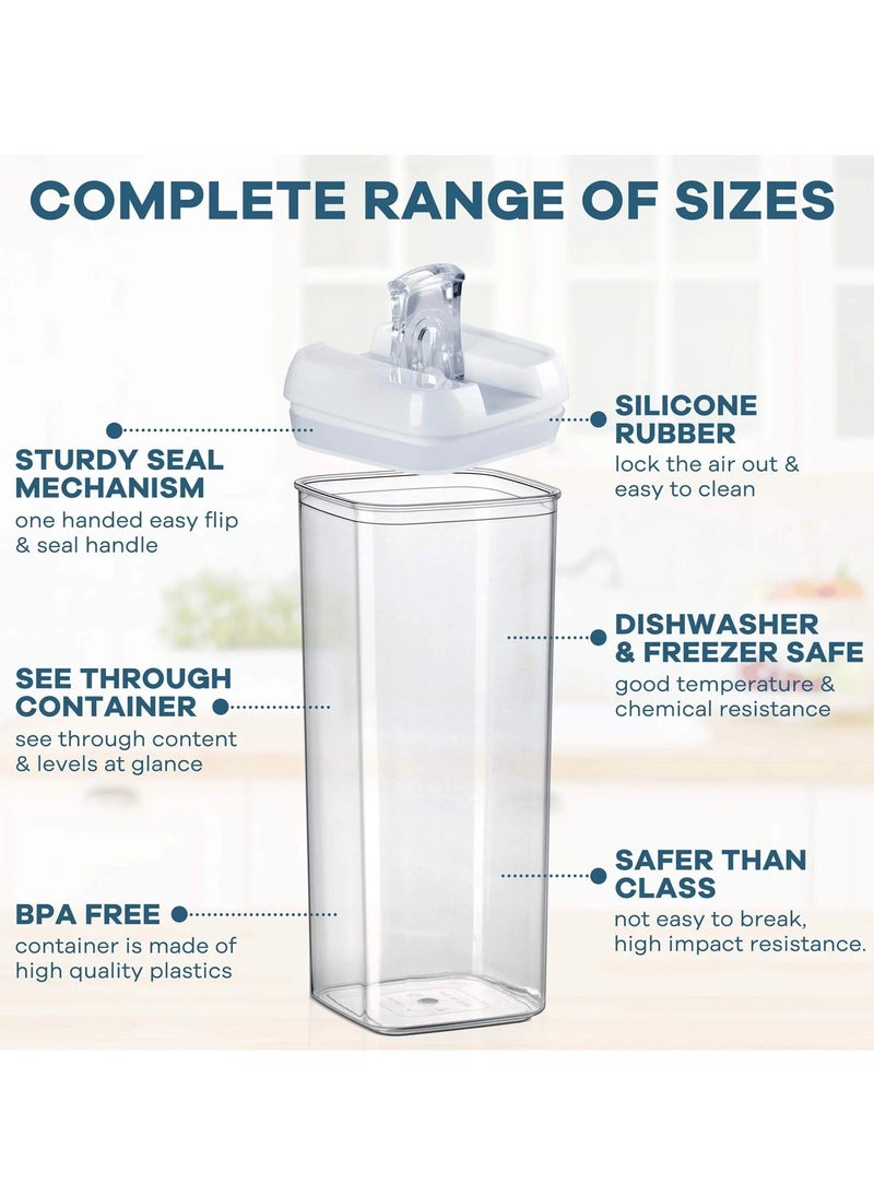Arabest 7 Pack Airtight Kitchen Storage Organizer, Stackable Boxes Containers with Labels, Cereal & Dry Food Storage Containers for Sugar, Snack, Baking Supplies  - Image 4