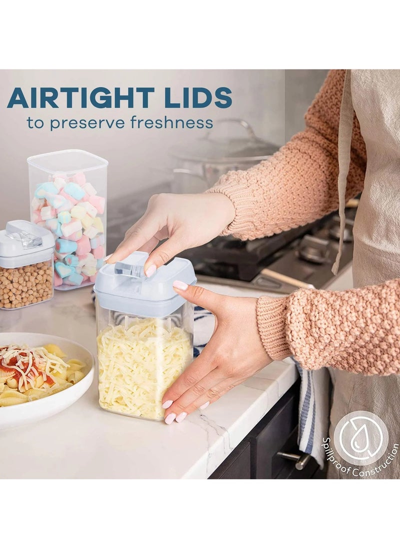 Arabest 7 Pack Airtight Kitchen Storage Organizer, Stackable Boxes Containers with Labels, Cereal & Dry Food Storage Containers for Sugar, Snack, Baking Supplies  - Image 3
