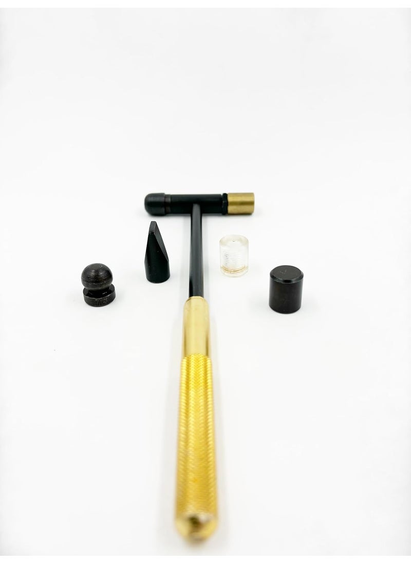 Generic SAMENX Tools Brass MiniPortable 6in1 Hammer Set for ChasingFlattening Soft Metals  - Image 5