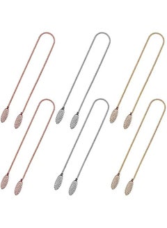 Generic 6-Piece Napkin Clips Set with Flexible Chains and Lanyard Clip for Dental, Kids, Adult, and Elderly - Silver, Gold, Rose Gold Colors  - Image 1