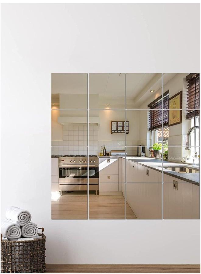 HOMESTAR Wall Vanity Body Long Mirror Mounted, Large Tall for Bathroom, Bedroom, Dressing,30cm x 4Pcs - Image 4