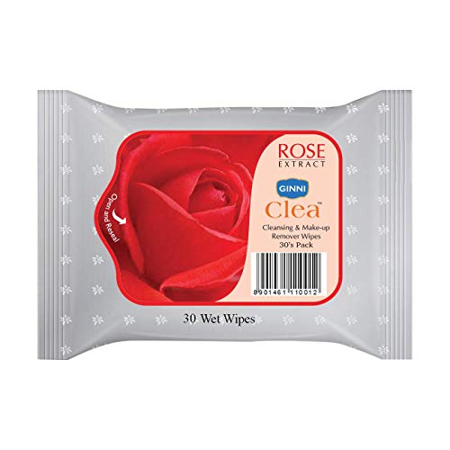 GINNI CLEA Cleansing Makeup Remover Wipes (pack of 8) (30 wipes per pack) (ROSE) - Image 2