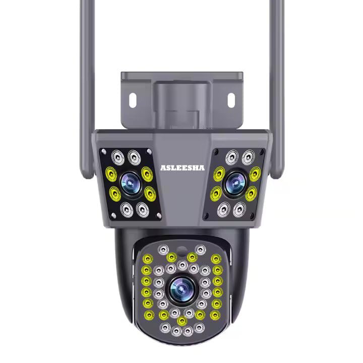 asleesha Asleesha Asleesha Three Camera Three Screen External Camera Ptz Color Night Vision Motion Detection Ptz Security Camera Waterproof V380 App