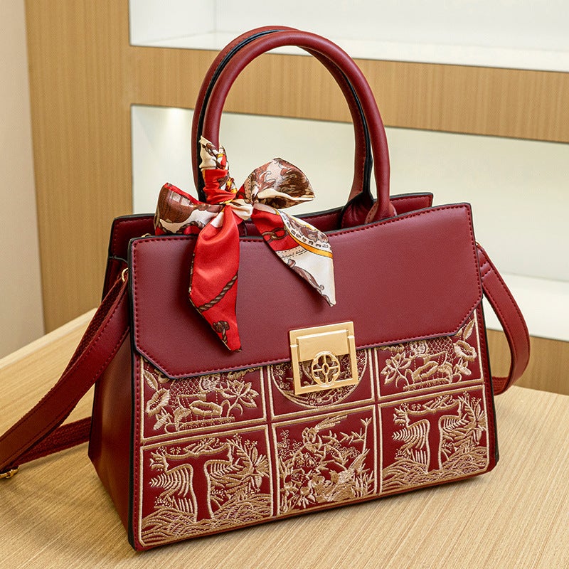 National Style Embroidered Birthday Gift Handbag High-End Wedding Tote Bag Casual Design Women'S Bag - Image 1