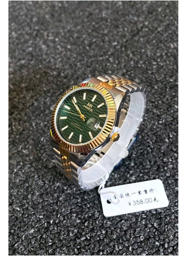 MIKE Mens Watch With A Classic Two Tone Design Green Dial  - Image 2