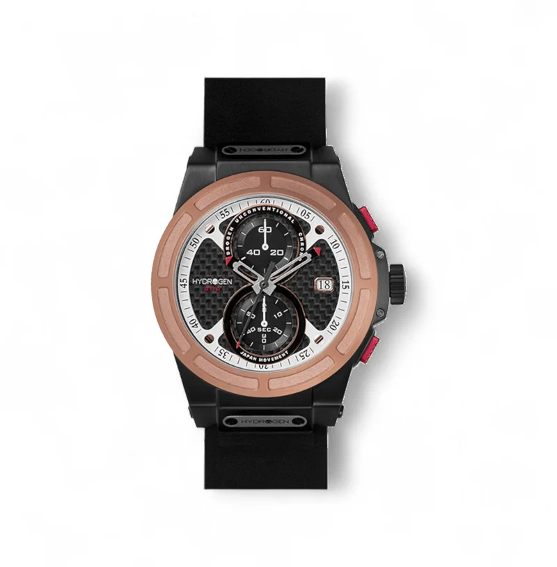 Hydrogren Otto Chrono Rose Gold-Black Nato Watch