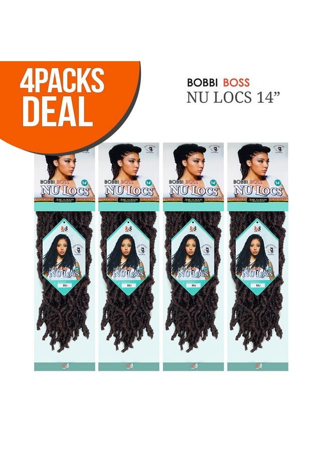 BOBBI BOSS Synthetic Hair Crochet Braids African Roots Braid Collection Nu Locs 14" (4Pack 1B)  - Image 4
