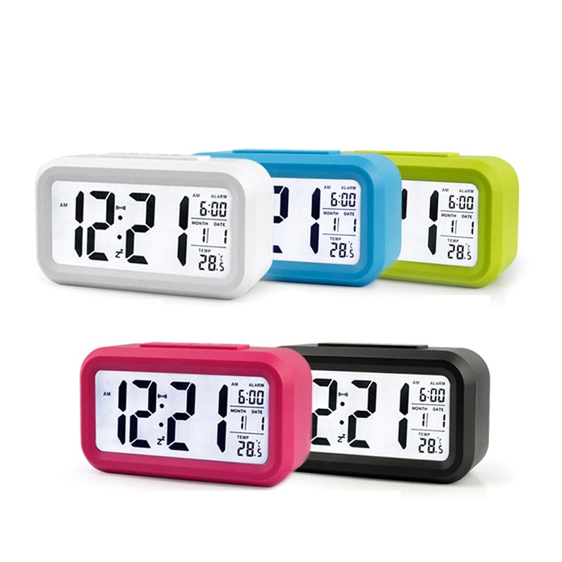 ساعة رقمية إلكترونية ذكية توضع بجانب السرير بشاشة كبيرة وإضاءة ليلية للأطفال unisex - Image 2