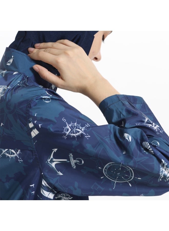 Joychic Muslim Long Burkini - Full-Coverage Modest Swimsuit, Zip Long-Sleeve Cinched Waist UV-Protective Swimwear - Image 5