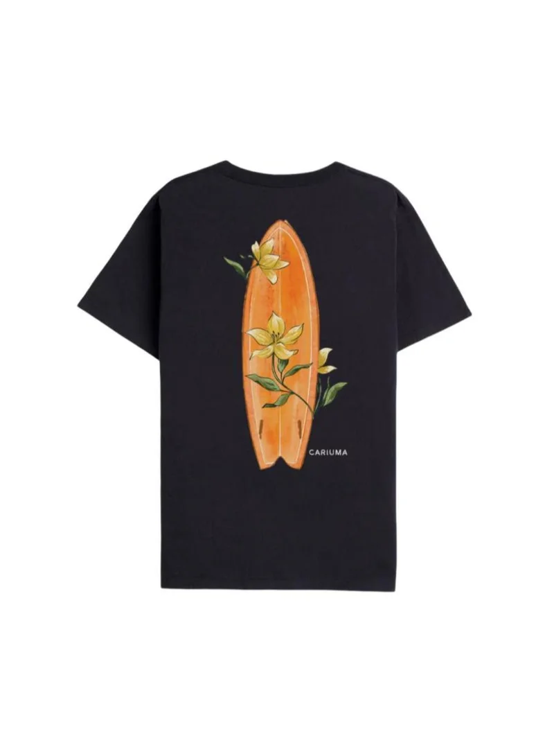 Cariuma T-Shirt Black Floral Surfboard