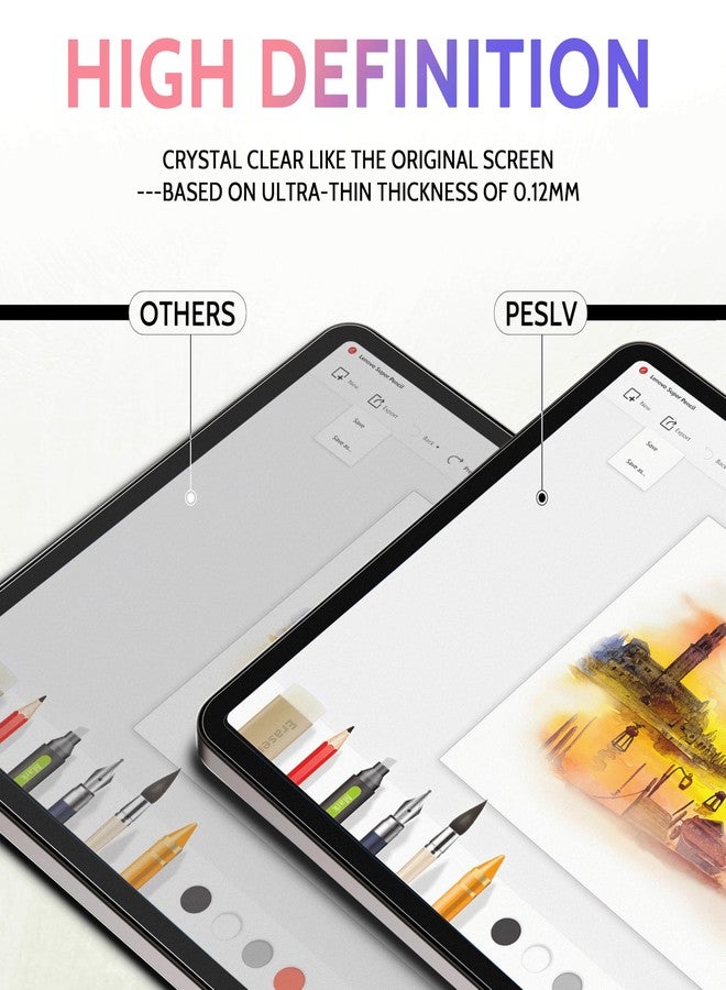Peslv 2 Pack Like Paper Screen Protector for iPad 10th 2022 10.9" & iPad 11th A16 2025 11", Matte Anti Glare PET Film/Blue Light Filter Eye Protection Cover/Drawing & Writing Feel Like on Paper - Image 5