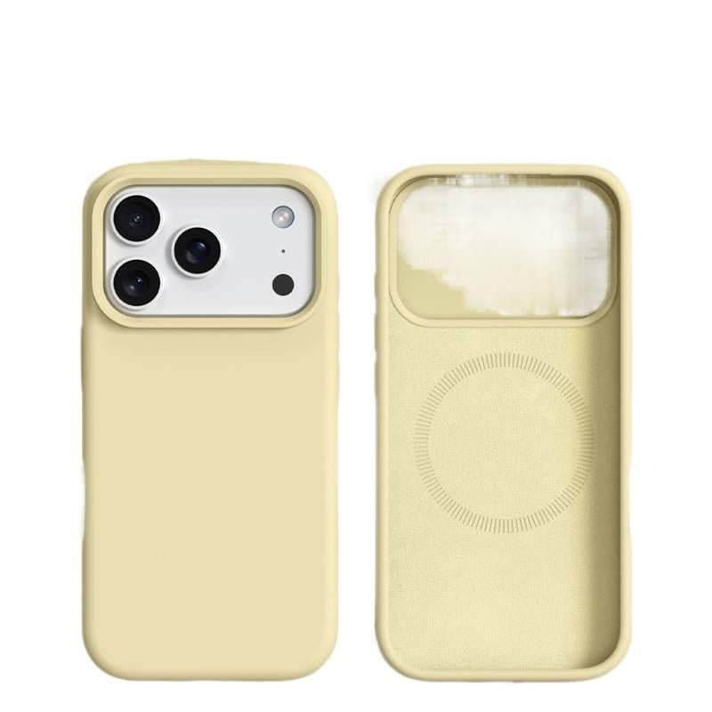 غطاء MagSafe | حماية من السقوط | Milk Yellow سيليكون | مغناطيس قوي | مقاوم للصدمات لـ iPhone 17 / 17 Air / 17 Pro / 17 Pro Max - Image 1