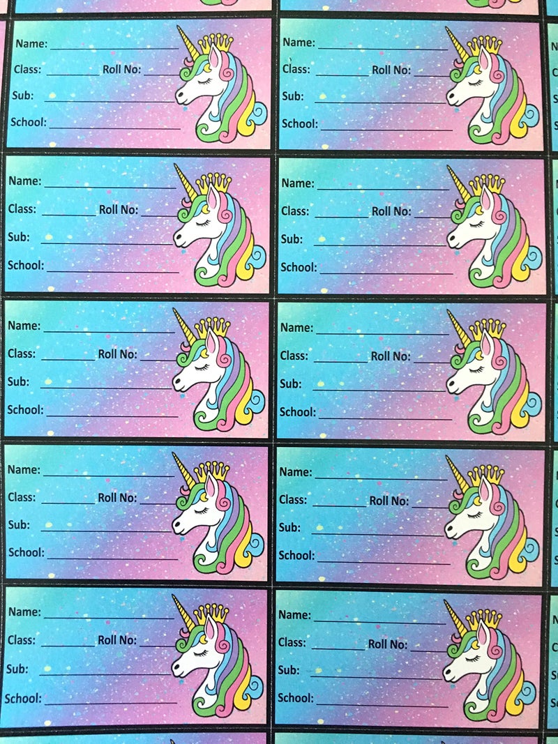 DaSync SYNC Unicorn Name Slips for School Notebook 35 Pieces Labels stickersfor Kids Label Diary Slip Scrapbooking Bottles Name tag Name Stickers Gift Back to School DIY Art School Supplies - Image 4