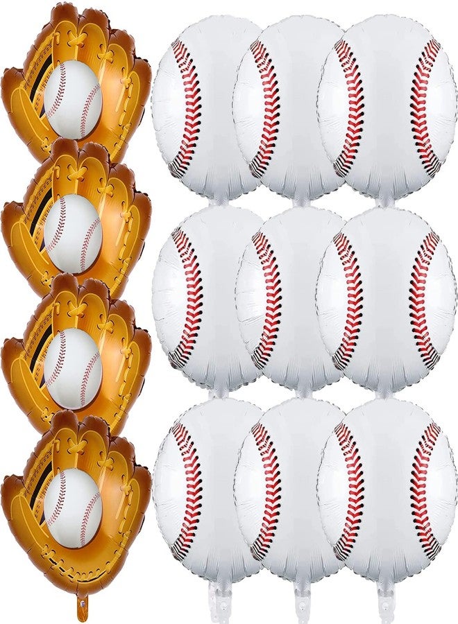 YUJUN 13PCS Baseball Balloons,Baseball Jumbo Glove Foil Mylar Sports Balloons for Birthdays Party Baseball Sports Themed Party Decorations Supplies (20in) - Image 1