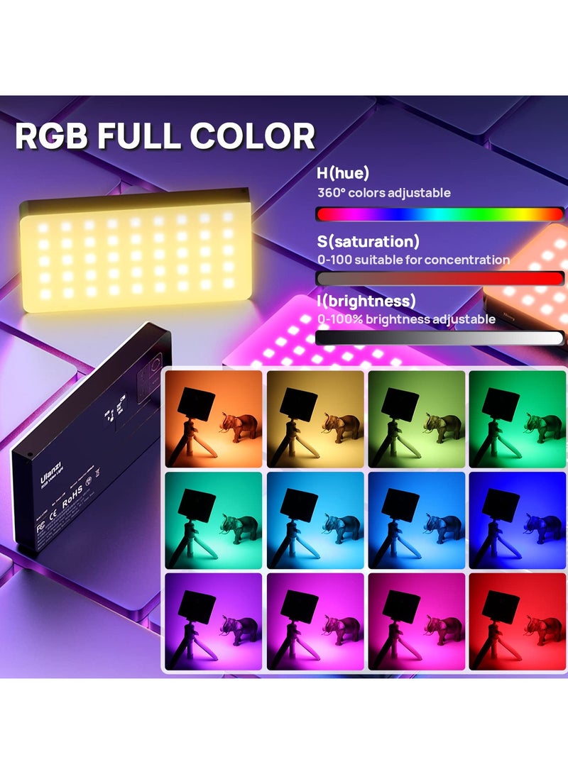 ULANZI LT002 RGB Video Light, Portable LED Camera Light Panel 0-360 Full Color, CRI 95+ 2500-9000K LED Video Light, 4000mAh Rechargeable LED DSLR Lighting for Vlogging, Photography, Video Conference - view 2