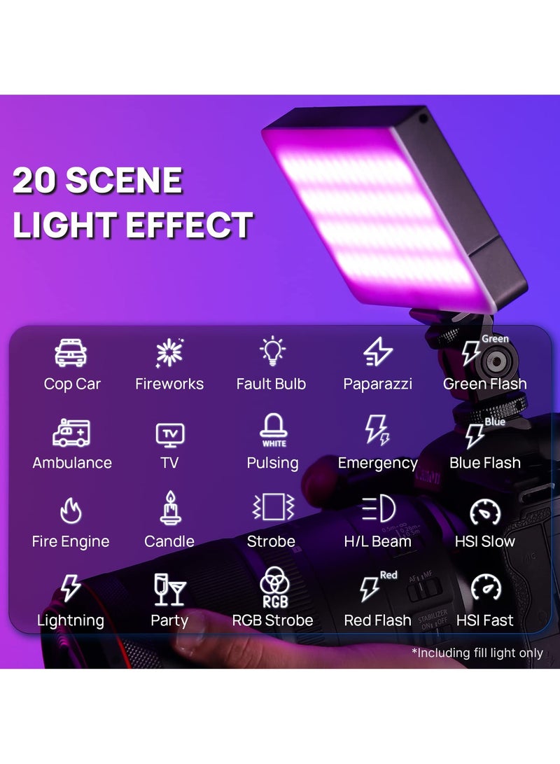 ULANZI LT002 RGB Video Light, Portable LED Camera Light Panel 0-360 Full Color, CRI 95+ 2500-9000K LED Video Light, 4000mAh Rechargeable LED DSLR Lighting for Vlogging, Photography, Video Conference - view 4