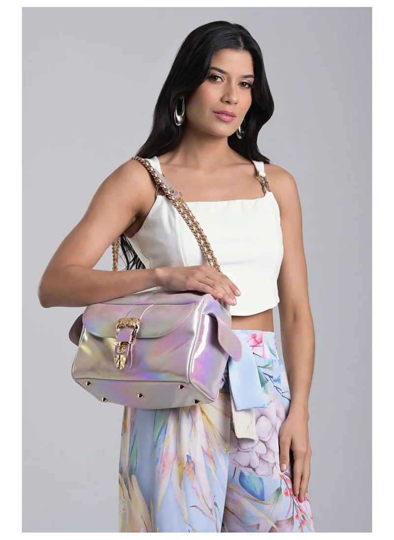 Carmen Steffens  Holographic Iridescent Buckle Bag for Women | Best Price UAE