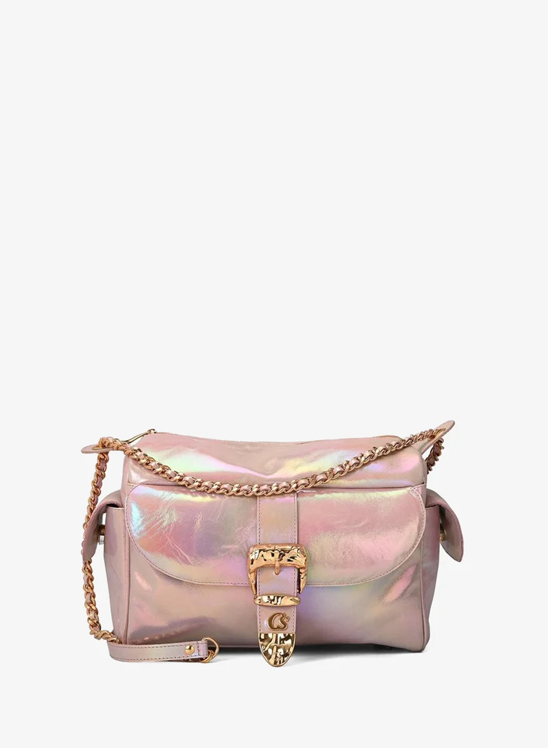 Carmen Steffens Holographic Iridescent Buckle Bag