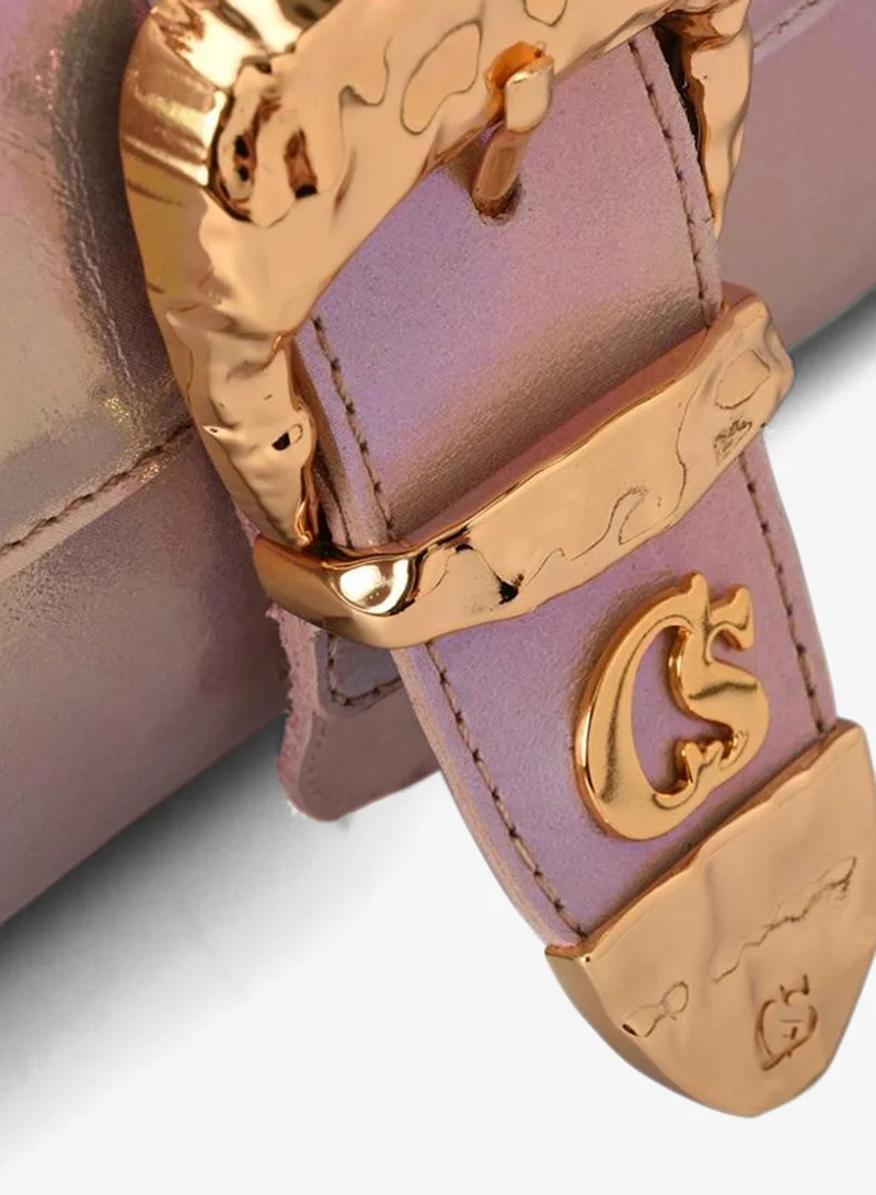 Carmen Steffens  Holographic Iridescent Buckle Bag for Women | Best Price UAE