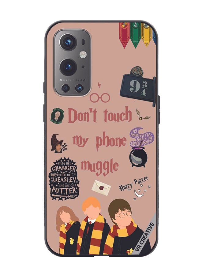 VR CREATIVE Protective Case Cover For OnePlus 9 Pro Don't Touch My Phone Muggle Design Multicolour - Image 1