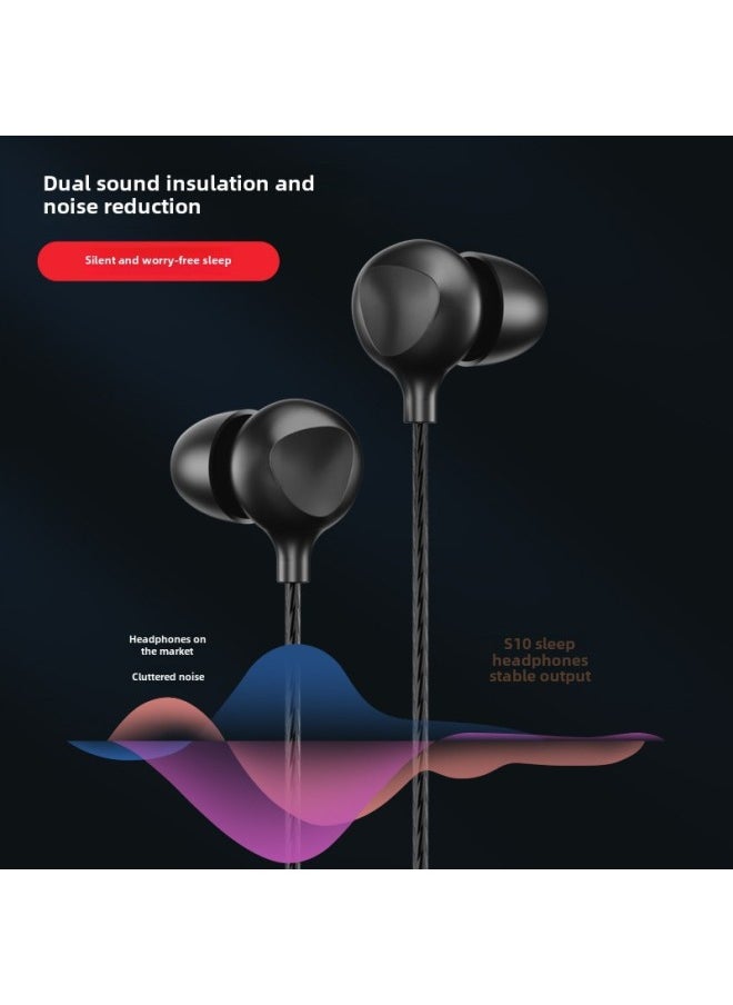 Generic Sleep Headphones TYPE-C In-ear Comfort Side Sleep Sound Insulation Noise Reduction Soft Silicone For Apple Wired Headphones-Color:Black 3.5mm Plug  - Image 4